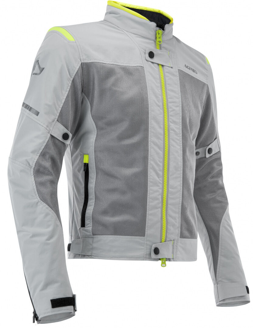 Acerbis Ramsey Vented Ladies Motorcycle Textile Jacket Dámská motocyklová textilní bunda L Šedá žlutá