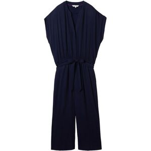 TOM TAILOR Damen Musselin Overall, blau, Uni, Gr. 38