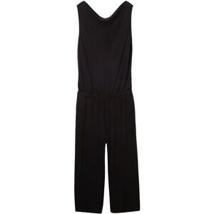 TOM TAILOR Damen Jersey Overall, schwarz, Uni, Gr. 44