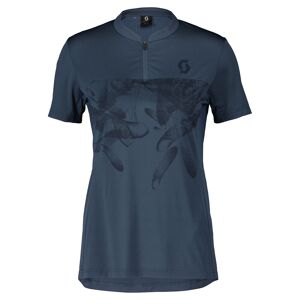 Scott Trail Flow Zip S/Sl Shirt Blau, Damen Kurzarm-Radtrikots, Größe L - Farbe Metal Blue - Dark Blue