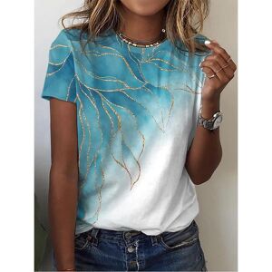 Etst Wendy 013 Sommer 3d Blume Druck Frauen Oansatz T-Shirts Kurzarm Casual Straße Tops Elegante T Lose Kleidung Weibliche Kleidung