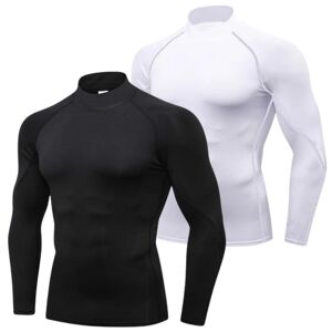 Younaxin Hochgeschlossenes Sport-Langarm-T-Shirt Für Herren, Schmale Fitness-Kleidung, Yoga-Training, Laufen, Schnell Trocknende Rad-Strumpfhose