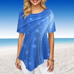 Jeenoo Frauen Plus Größe Damen T-Shirts Weiß Meteor Dusche Drucken Lose Beiläufige Tops Weibliche Unregelmäßige Sommer Kleidung