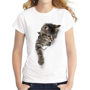 Cilili Ramidos Damen-T-Shirt, Modisch, 3d-Katzen-Aufdruck, Lässig, Sommer, Kurzärmelig