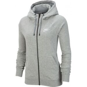 Damen Tennissweatshirt Nike Sportswear Essential Hoodie FZ Fleece W - dark grey heather/white