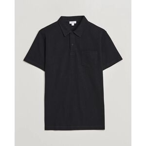 Sunspel Riviera Polo Shirt Black