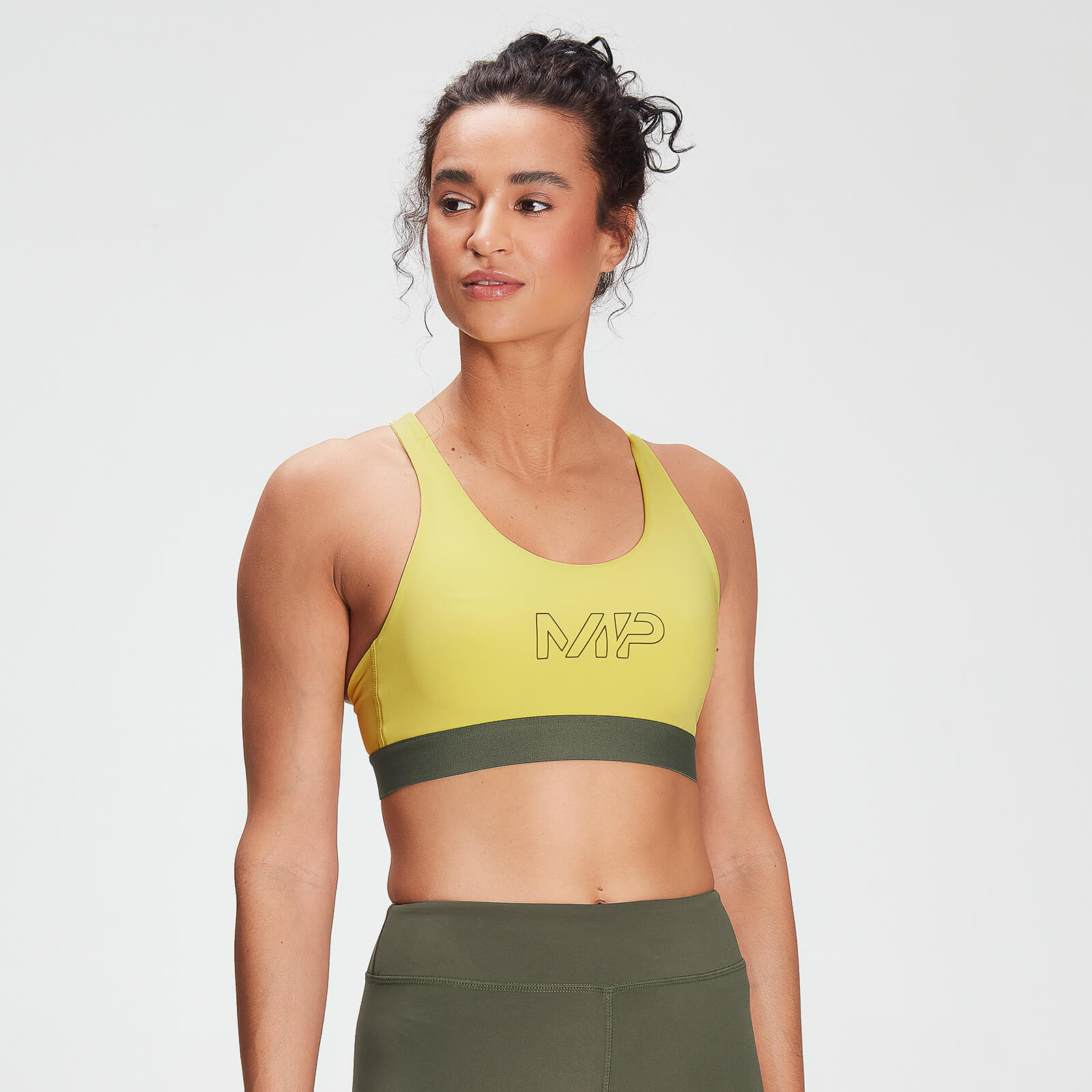 MP Damen Branded Training Sport-BH – Washed Yellow - XS