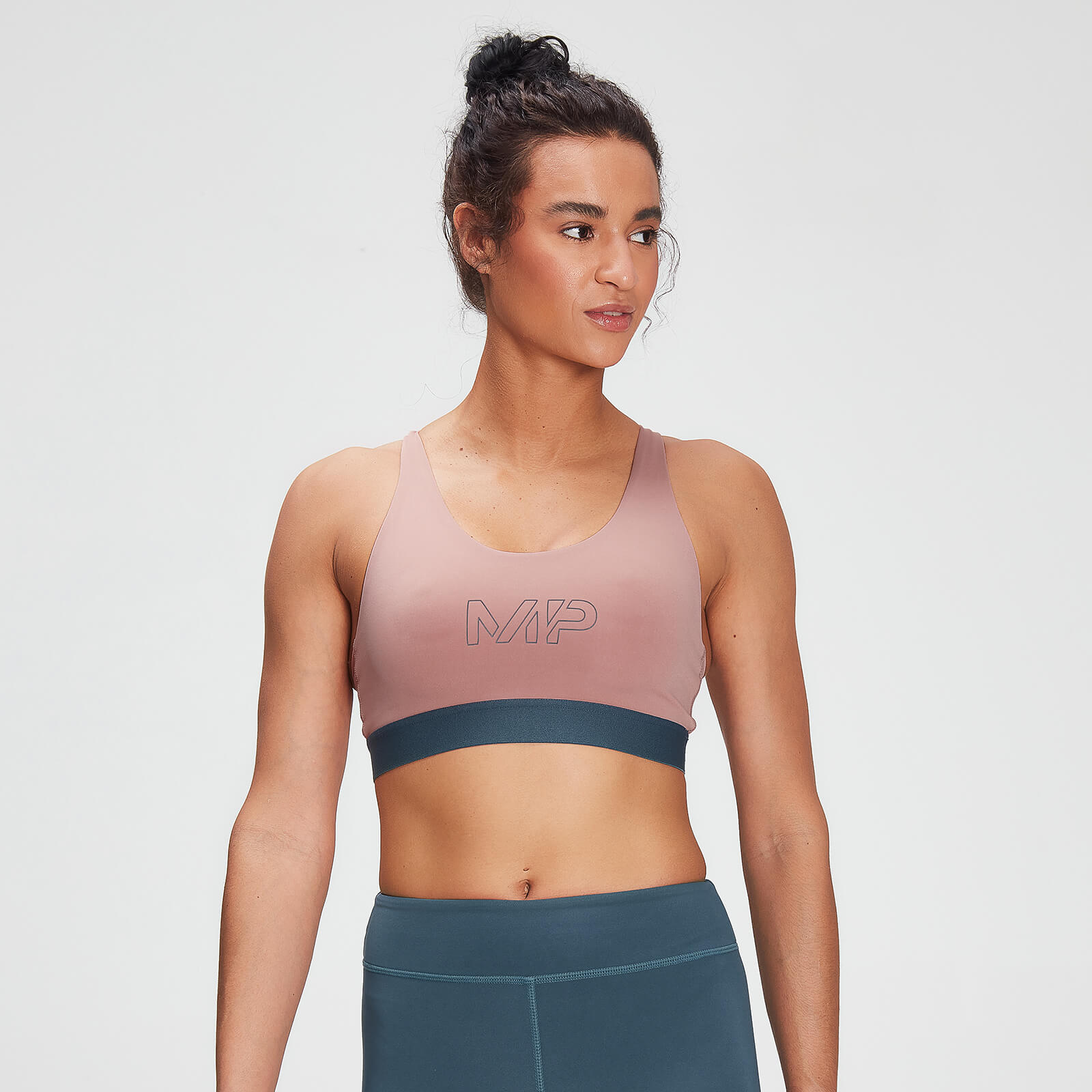 MP Damen Branded Training Sport-BH – Washed Pink - L