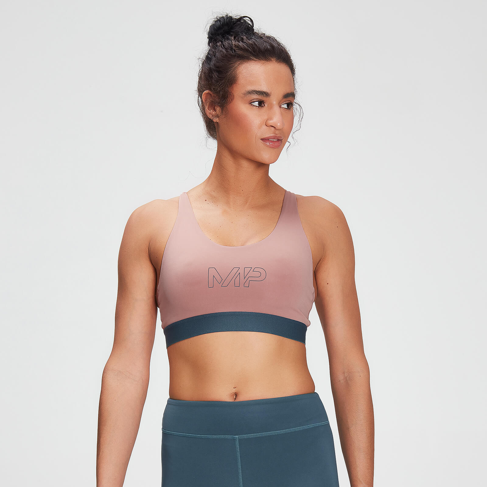 MP Damen Branded Training Sport-BH – Washed Pink - S