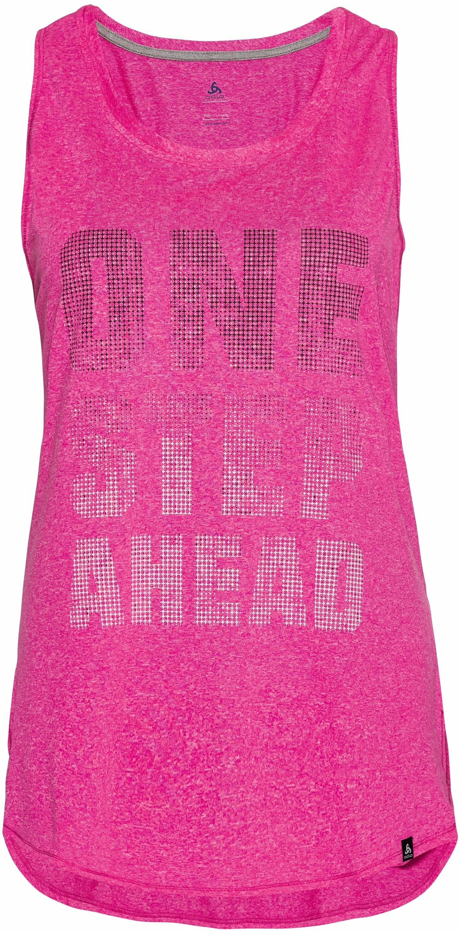 Odlo BL TOP HELLE Unterhemd mit Rundhalsausschnitt, female, pink glo melange with TRAIN print FW17, XS