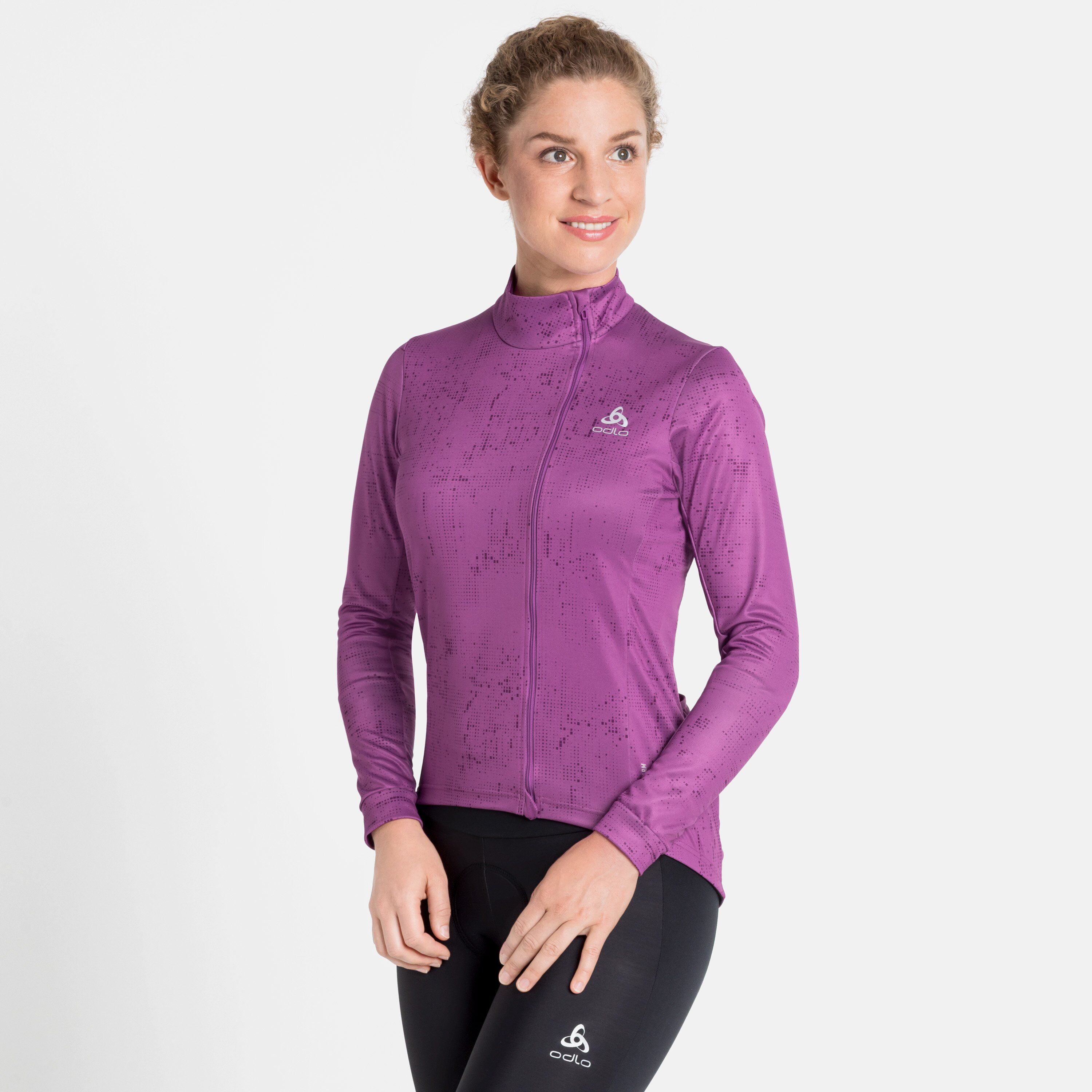 Odlo Damen ZEROWEIGHT CERAMIWARM Radsport Midlayer, female, hyacinth violet - graphic FW20, XL