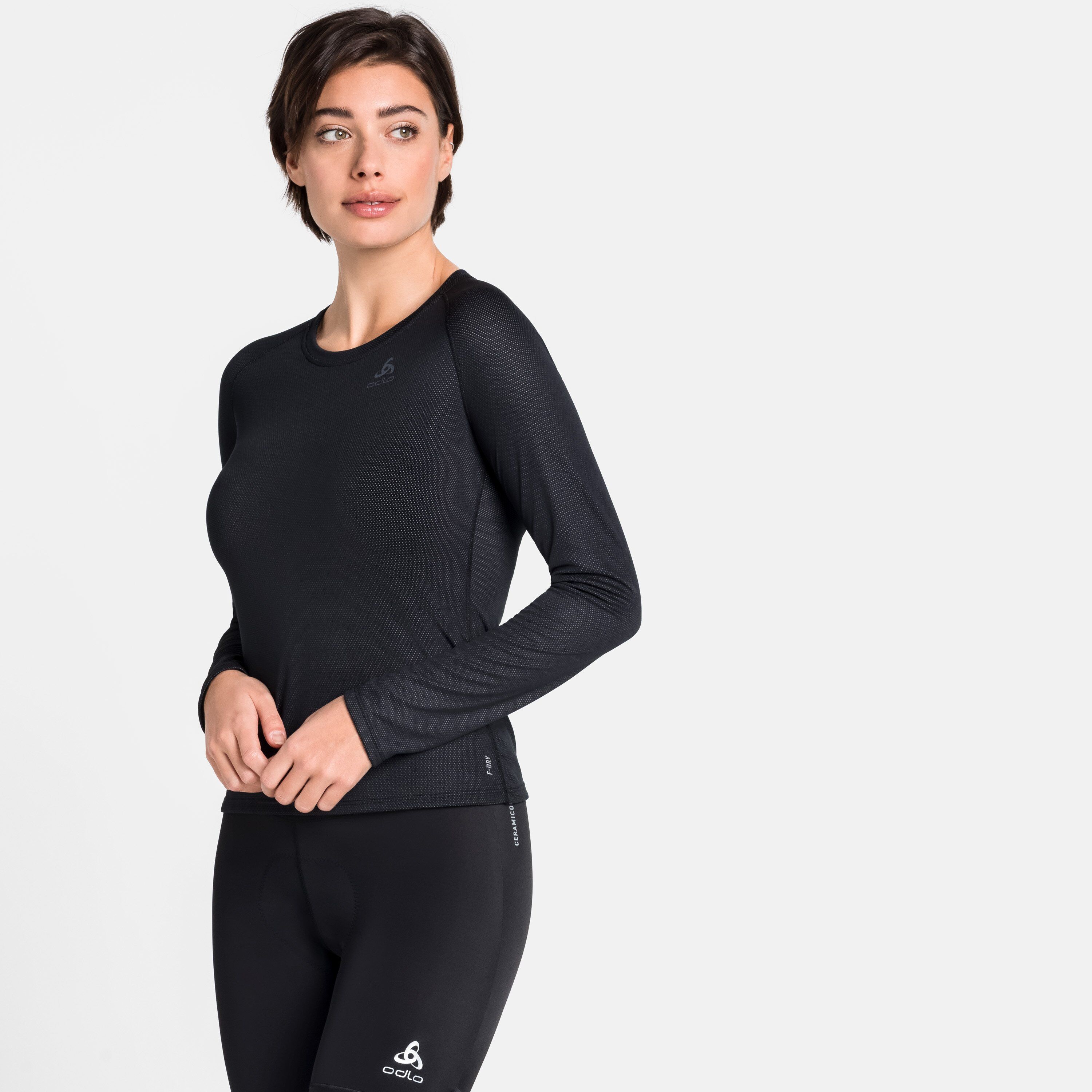 Odlo Damen ACTIVE F-DRY LIGHT Baselayer Langarm-Shirt, female, black, S