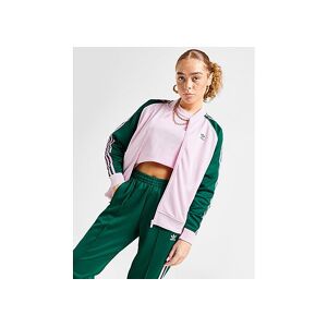 adidas Originals Oversized SST Track Top, Clear Pink / Collegiate Green