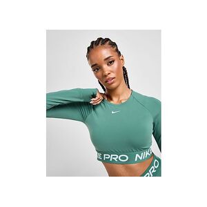 Nike Training Pro Long Sleeve Crop Top, Bicoastal/White