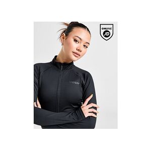 DAILYSZN Full Zip Fitted Top, Black