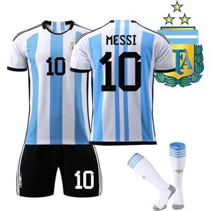 Argentina Messi Premium fodboldtrøje 2022 med 3 stjerner-YH01 W S