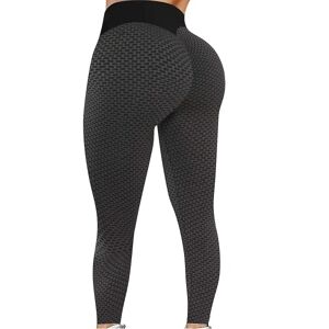 Tflycq Womens Stretch Yoga Leggings Fitness Løbe Gym Sport Aktive bukser i fuld længde Black L