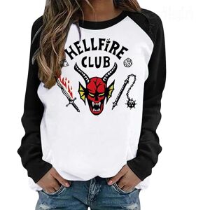 Unisex Hellfire Club Stranger Things T-shirt Dame/mænd Langærmede toppe White L