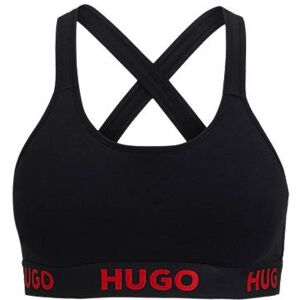 HUGO Sports bra in stretch cotton with repeat logos