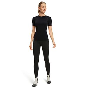 FALKE ESS Women Warm Short Sleeve Close Fit top, Size L, Black, polyamide mix Sweat wicking, fast drying, protection in mild to cold temperatures