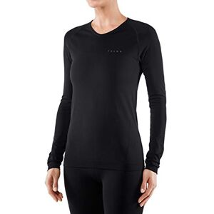 FALKE ESS Women Warm Long Sleeve Comfort Fit top, Size XL, Black, polyamide mix Sweat wicking, fast drying, protection in mild to cold temperatures