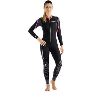 Cressi Lei one-piece wetsuit 2.5 mm One-piece 2.5 mm neoprene wetsuit for women., black, XS/1