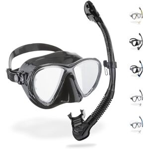 Cressi Big Eyes Evo Alpha Ultra Dry Snorkel Set with Snorkel and Diving Goggles Waterproof Diving Mask Anti-Fog Anti-Leak Tempered Glass Premium Dry Snorkel for Adults.