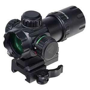 UTG 3.9'Red Dot Laser Sight ITA Green / Red Dot Sight With Riser Adaptor QCB & Weaver / Picatinny Mounting, Black, Scp-Ds3039W