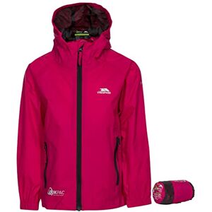 Trespass Qikpac Jacket, Sasparilla, 7/8, Kompakt Zusammenrollbare Wasserdichte Jacke für Kinder / Unisex / Mädchen und Jungen, 7-8 Jahre, Rosa / Pink