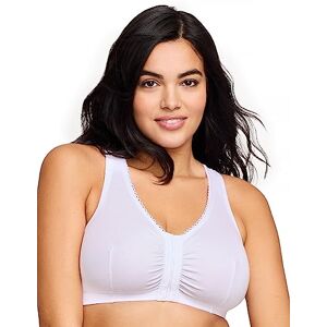 Glamorise Women's Cotton T-Back Full Cup Everyday Bra, White, 34B/C/D