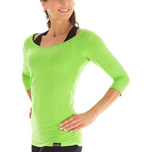 WINSHAPE Women's Fitness Yoga Pilates 3/4-Sleeved Shirt WS4, green, xl