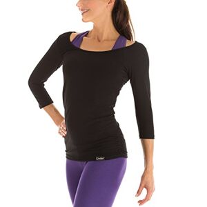 WINSHAPE Women's Fitness Yoga Pilates 3/4-Sleeved Shirt WS4, black, m