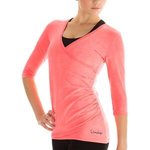 WINSHAPE Women's 3/4-Length Sleeve Top with Wrap-Around Effect, Suitable for Fitness, Yoga, Pilates and Casual Wear, xl