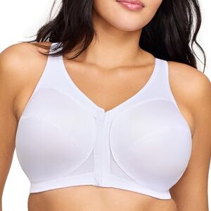 Glamorise Women's Magic Lift Posture Back Soft Cup Plain Everyday Bra, White, 48B