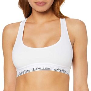 Calvin Women's Triangle Bra Modern Cotton Bralette (Modern Cotton Bralette) White (White 100) plain, size: s