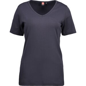 ID Identity Id, Interlock Dame T-Shirt 0506, V-Hals, Navy, Str. S S Navy