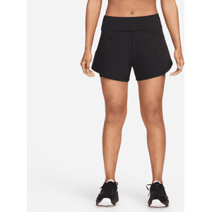 Nike Dri-FIT Bliss-2-i-1-shorts (7,5 cm) med mellemhøj talje til kvinder - sort sort L (EU 44-46)