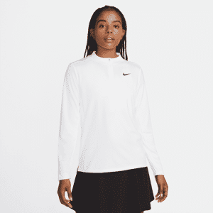 Nike Dri-FIT UV Advantage-overdel med 1/2 lynlås til kvinder - hvid hvid L (EU 44-46)