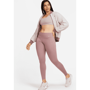 Lange Nike Go-leggings med højt støtteniveau, mellemhøj talje og lommer til kvinder - lilla lilla L (EU 44-46)