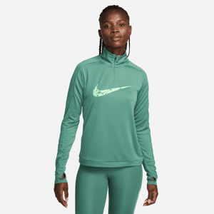 Nike Swoosh Dri-FIT-mellemlag med 1/4 lynlås til kvinder - grøn grøn M (EU 40-42)