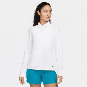 Nike Dri-FIT Victory-golfpolo med lange ærmer til kvinder - hvid hvid XL (EU 48-50)