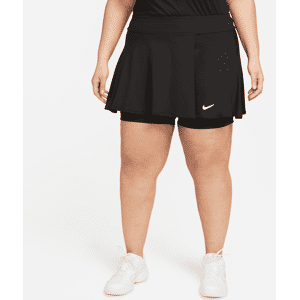 NikeCourt Dri-FIT Victory Flouncy-tennisnederdel til kvinder (plus size) - sort sort 2X