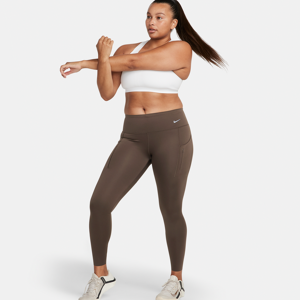 Lange Nike Go-leggings med højt støtteniveau, mellemhøj talje og lommer til kvinder - brun brun XL (EU 48-50)
