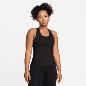 Nike Swoosh-sports-bh-tanktop med medium støtte og indlæg til kvinder - sort sort XXL (EU 52-54)