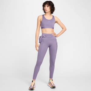 Nike Trail Go-leggings i 7/8 længde med høj talje, fast støtte og lommer til kvinder - lilla lilla S (EU 36-38)