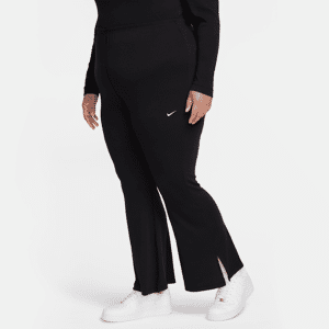Stramme Nike Sportswear Chill Knit-leggings med vidde og lille ribkant (Plus Size) - sort sort 1X