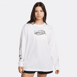 Langærmet Nike Sportswear-T-shirt til kvinder - hvid hvid L (EU 44-46)