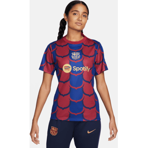 FC Barcelona Academy Pro Nike Dri-FIT Pre-Match-fodboldtrøje til kvinder - blå blå L (EU 44-46)