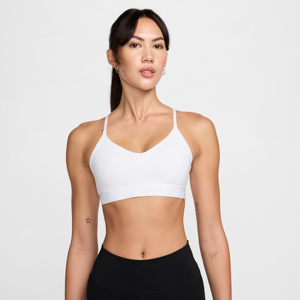 Justerbar Nike Indy-sports-bh med indlæg og let støtte til kvinder - hvid hvid XS