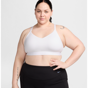 Polstret, justerbar Nike Indy-sports-bh med let støtte til kvinder (plus size) - hvid hvid 1X